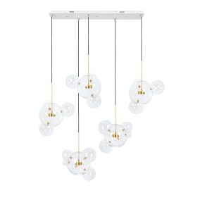 MOOSEE Capri Line 5 LED Függőlámpa Arany Üveggömbökkel