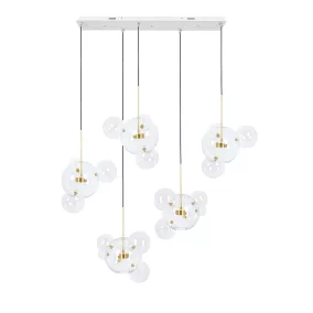 MOOSEE Capri Line 5 LED Függőlámpa Arany Üveggömbökkel