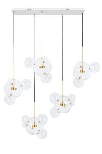 MOOSEE Capri Line 5 LED Függőlámpa Arany Üveggömbökkel