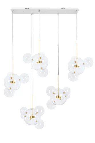 MOOSEE Capri Line 5 LED Függőlámpa Arany Üveggömbökkel