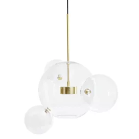 MOOSEE Capri 4 LED Függőlámpa Üveg Arany Buborékos