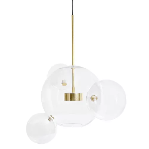 MOOSEE Capri 4 LED Függőlámpa Üveg Arany Buborékos
