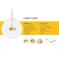 MOOSEE Capri 4 LED Függőlámpa Üveg Arany Buborékos