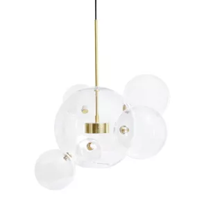   MOOSEE Capri 6 LED Függőlámpa Üveg-Alumínium Arany Buborékos