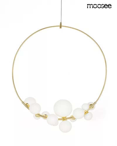 MOOSEE Rocio Arany Függőlámpa Fehér Üveggömbökkel