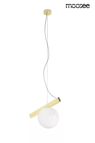 Moosee Balance Arany Függőlámpa Tejüveg Gömbbúrával