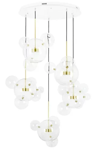 MOOSEE Capri Disc 5 LED Üvegbúrás Függőlámpa Arany