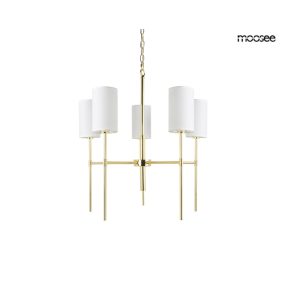   MOOSEE Imperio 5 Aranyozott Fém Függőlámpa Fehér Burákkal