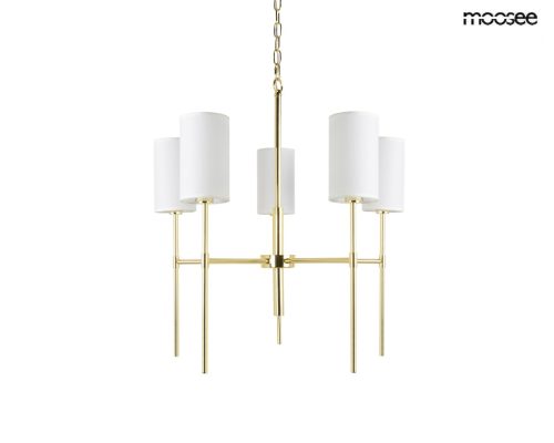 MOOSEE Imperio 5 Aranyozott Fém Függőlámpa Fehér Burákkal
