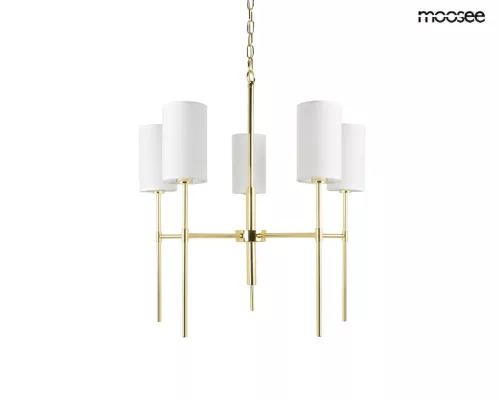 MOOSEE Imperio 5 Aranyozott Fém Függőlámpa Fehér Burákkal