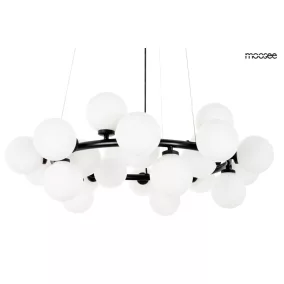   Moosee Cosmo 72 függeszték fém fekete mleczne üveg gömbökkel