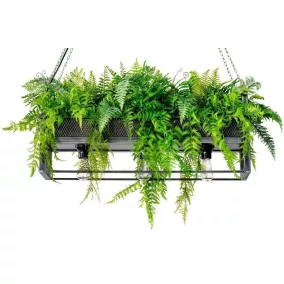   King Home Semira 100 Industrial Függőlámpa Növénytartóval Acél Fekete