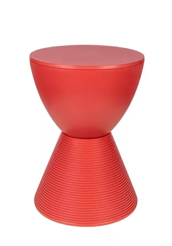King Home Tamburo Polipropilén Ülőke Korallpiros Tárolóval
