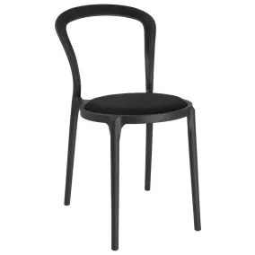 King Home SLIM Polipropilén Szék Fekete Szövet Párnával
