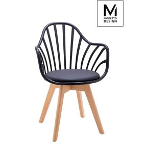   Modesto Albert ARM Fekete Polipropilén Karfás Szék Bükkfa Lábakkal