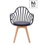   Modesto Albert ARM Fekete Polipropilén Karfás Szék Bükkfa Lábakkal