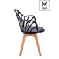   Modesto Albert ARM Fekete Polipropilén Karfás Szék Bükkfa Lábakkal