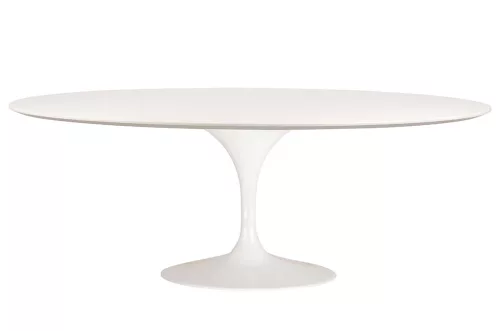King Home Tulip Ellipse Ovális Étkezőasztal MDF Fehér