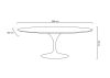 King Home Tulip Ellipse Ovális Étkezőasztal MDF Fehér