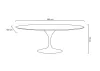 King Home Tulip Ellipse Ovális Étkezőasztal MDF Fehér