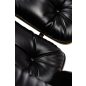 King Home Lounge Soft Premium Széles Fotel Lábtartóval Fekete Dió Valódi Bőr