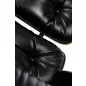   King Home Lounge Soft Premium Széles Fotel Lábtartóval Fekete Dió Valódi Bőr