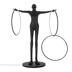 Moosee Human Circulo állólámpa üvegszál fekete LED