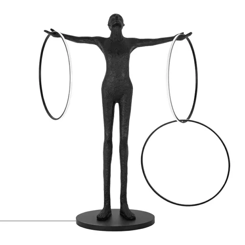 Moosee Human Circulo állólámpa üvegszál fekete LED