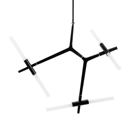 CANDELABR 6 függőlámpa fekete - alumínium, üveg