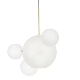   King Home Capri Buborék Függőlámpa Tejüveg Fehér-Arany LED