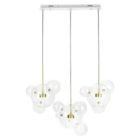 King Home Capri Line 3 Üveg Függőlámpa Arany LED