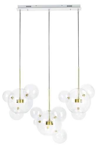 King Home Capri Line 3 Üveg Függőlámpa Arany LED