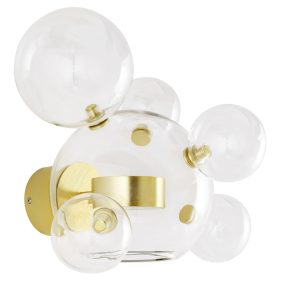   King Home Capri Wall 6 LED Fali Lámpa Üveg Arany Buborékos