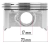 Powermat Dugattyú Készlet – 70mm magasság, ø 17mm csapszeg furat – OHV motoros áramfejlesztőkhöz (PM-AGR-3000-TK)