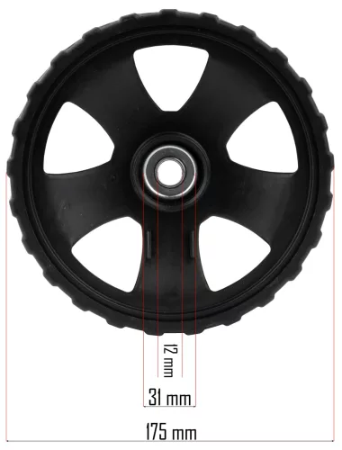 Powermat Első Kerék – ø 175mm, 12mm furat – PM-AWS-65 gyepszellőztetőhöz (PM-AWS-65-KPR)