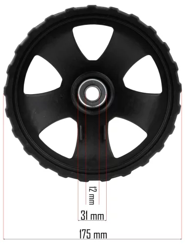 Powermat Első Kerék – ø 175mm, 12mm furat – PM-AWS-65 gyepszellőztetőhöz (PM-AWS-65-KPR)