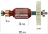 Powermat Elektromos Kapálógép Forgórész – 175mm, 2 csapággyal – PM-GGE-1900M szériához (PM-GGE-1900M-WI)