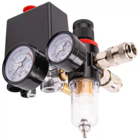   Powermat Kompresszor Nyomáskapcsoló – 8 bar, 230V, Reduktorral és Szűrővel – PM-KO-100T-V2 széria (PM-KO-100T-V2-WY)