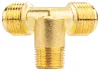 Powermat Kompresszor T-elosztó – 3/8" és 1/2" menet, Sárgaréz – PM-KO-50TV2 (PM-KO-50T-V2-TR)