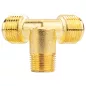   Powermat Kompresszor T-elosztó – 3/8" és 1/2" menet, Sárgaréz – PM-KO-50TV2 (PM-KO-50T-V2-TR)