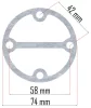 Powermat Kompresszor Tömítés Készlet – 3 részes, 42x42mm / 63mm – PM-KO-50T-V2 szériához (PM-KO-50T-V2-ZUS)