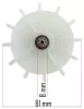 Powermat Keverőgép Forgórész – 142mm hossz, 61mm ventilátor – PM-MI-2400T szériához (PM-MI-2400T-WI)