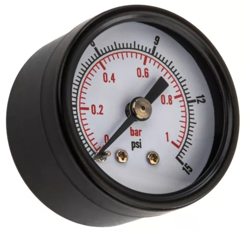 Powermat Nyomásmérő Manométer – 0-1 bar, ø 41mm, 1/4" – Olajkályhákhoz és hőlégfúvókhoz (PM-NAG-MNP)