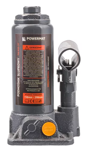 Powermat Hidraulikus Oszlopos Emelő – 3T, 158-298mm – Palackemelő (PM-PHS-3T)