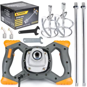   Powermat Elektromos Keverőgép – 2600W, M14, 120mm – Festékhez és habarcshoz (PM0670)