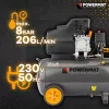 Powermat Olajos Kompresszor – 50L, 8 bar, 206 l/perc – 1.85kW / 2.5LE (PM-KO-50T)