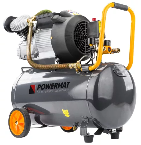 Powermat Olajkompresszor – 50L, 8 bar, 392 l/perc – V2 kéthengeres (PM0686)