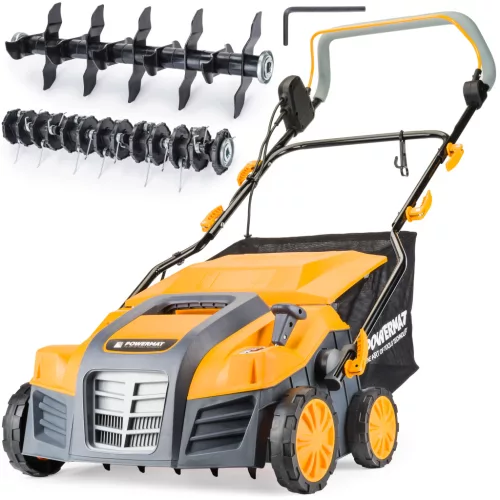 Powermat Elektromos Gyepszellőztető és Talajlazító – 2600W, 40cm munkaszélesség – 3 az 1-ben funkció (PM-AEW-2600T)