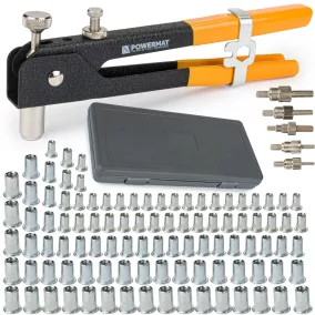   Powermat Kézi Szegecsanya Húzó Készlet – M3-M8, 90 db szegecsanya – Szerviz célokra (PM0767)