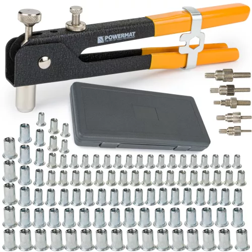 Powermat Kézi Szegecsanya Húzó Készlet – M3-M8, 90 db szegecsanya – Szerviz célokra (PM0767)